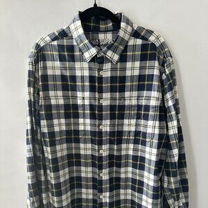 Blue, Yellow & White Mossimo Supply XL Flannel Shirt  100% Cotton